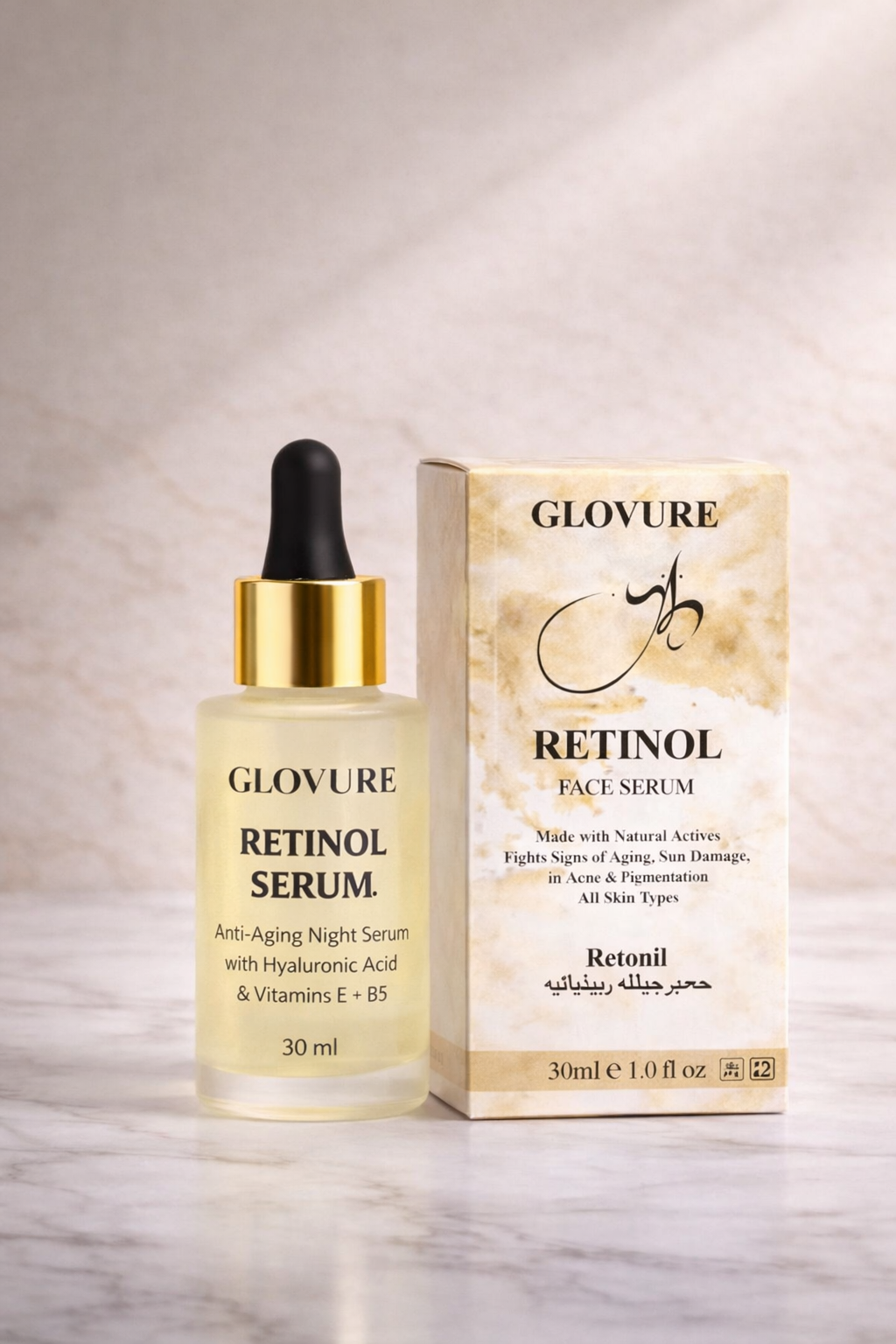 Retinol Anti-Aging Night Serum with Hyaluronic Acid & Vitamins E + B5