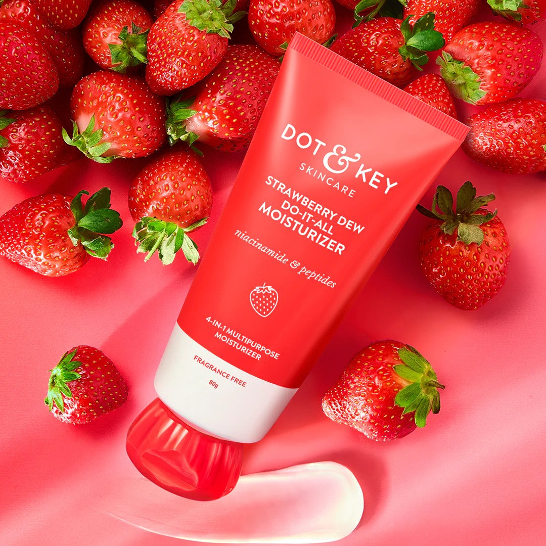 Strawberry-Niacinamide Moisturizer Brightening Daily Face Cream for Hydrating Youthful-Looking Skin with Smooth Glowing Effect