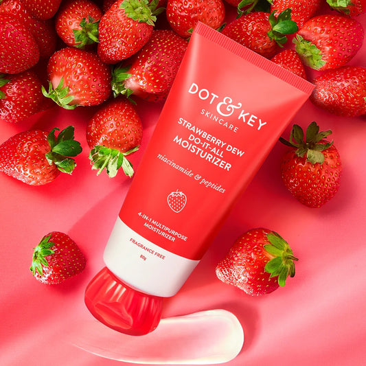 Strawberry-Niacinamide Moisturizer Brightening Daily Face Cream for Hydrating Youthful-Looking Skin with Smooth Glowing Effect