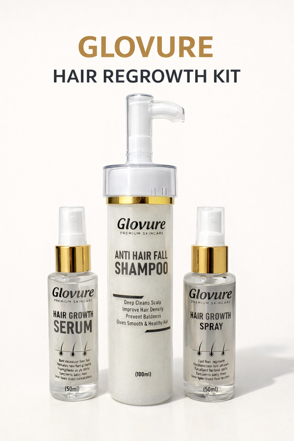 ✨Full Hair Regrowth Kit💧 – 3-in-1 Kit for Strong & Thick Hair🔥🌿