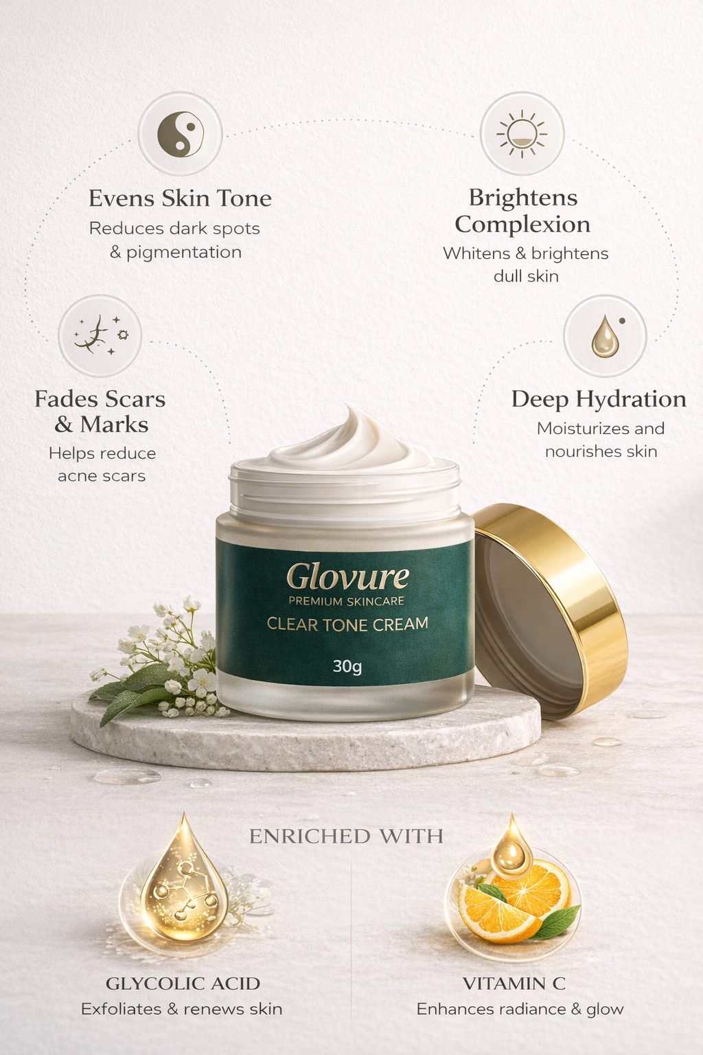 Clear-Tone Brightening Cream – Advanced Sun Spots, Melasma & Pigmentation Corrector