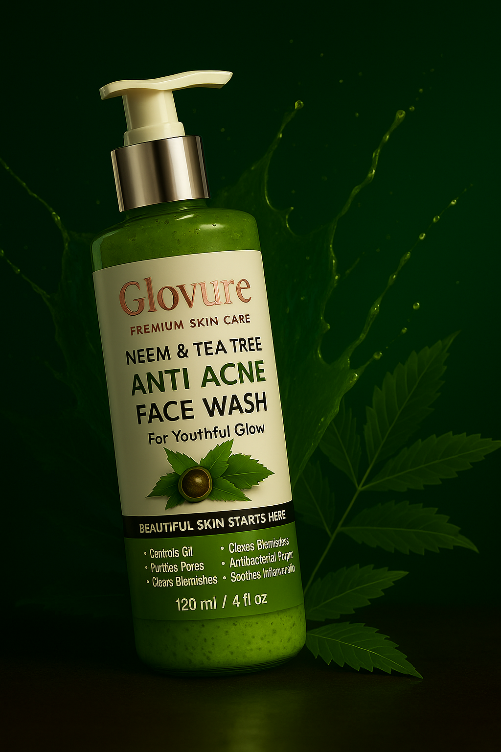 Anti Acne Face Wash with Tea Tree & Neem